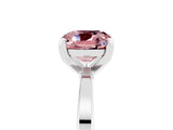 White gold Cushion Cut Morganite Solitaire Engagement Ring with Classic Band and Four-Prong Setting_29