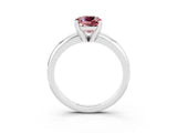 White gold Cushion Cut Morganite Solitaire Engagement Ring with Round Band and Four-Prong Setting_3