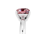 White gold Cushion Cut Morganite Solitaire Engagement Ring with Round Band and Four-Prong Setting_5