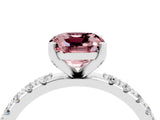 White gold Cushion Cut Morganite Solitaire Pavé Band with Four-Prong Setting_4