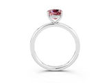 White gold Cushion Cut Morganite Solitaire Ring with Thin Band and Four-Prong Setting_3