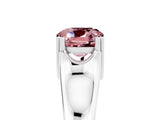 White gold Cushion Cut Morganite Solitaire Ring with Wide Band and Prong Setting_5