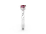 White gold Cushion Cut Morganite Solitaire Twist Band Prong Setting Ring_92