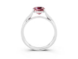 White gold Cushion Cut Morganite Solitaire Twist Band Prong Setting Ring_93