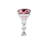 White gold Cushion Cut Morganite Solitaire with Side Stones on a Pavé Band and Four-Prong Setting_5