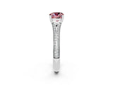 White gold Cushion Cut Morganite Split Shank Engagement Ring with Pavé Band_2