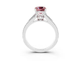 White gold Cushion Cut Morganite Split Shank Engagement Ring with Pavé Band_3