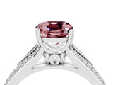 White gold Cushion Cut Morganite Split Shank Engagement Ring with Pavé Band_4