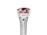 White gold Cushion Cut Morganite Split Shank Engagement Ring with Pavé Band_5