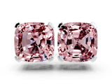 White gold Cushion Cut Morganite Stud Earrings_24