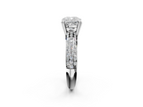 White gold Cushion Cut Pave Diamond Engagement Ring with Channel Set Band and Four-Prong Setting_28