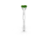 White gold Cushion Cut Peridot Solitaire Engagement Ring with Cathedral Setting and Four-Prong Mount_32