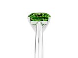White gold Cushion Cut Peridot Solitaire Engagement Ring with Cathedral Setting and Four-Prong Mount_35