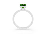 White gold Cushion Cut Peridot Solitaire Ring with Thin Band and Prong Setting_39