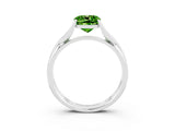 White gold Cushion Cut Peridot   Solitaire Twist Band Prong Setting Ring_27