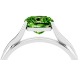 White gold Cushion Cut Peridot   Solitaire Twist Band Prong Setting Ring_28