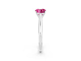 White gold Cushion Cut Pink Sapphire Solitaire Engagement Ring with Cathedral Setting and Four-Prong Mount_32
