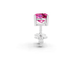 10K White Gold 5.13 Carat Cushion Pink Sapphire Stud Earrings