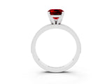 White gold Cushion Cut Ruby Milgrain Pavé Engagement Ring with Four-Prong Setting_15