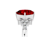 White gold Cushion Cut Ruby Ring with Side Stones and Four-Prong Setting_41