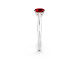 White gold Cushion Cut Ruby Solitaire Engagement Ring with Cathedral Setting and Four-Prong Mount_38