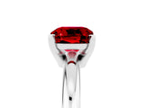 White gold Cushion Cut Ruby Solitaire Engagement Ring with Round Band and Four-Prong Setting_5