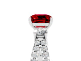 White gold Cushion Cut Ruby Three-Stone Ring with Pavé Split Shank and Four-Prong Setting_17