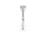 White gold Cushion Cut Solitaire Cathedral Diamond Engagement Ring with Channel-Set Band and Four-Prong Setting_5