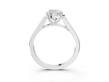 White gold Cushion Cut Solitaire Cathedral Diamond Engagement Ring with Channel-Set Band and Four-Prong Setting_6