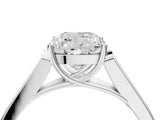 White gold Cushion Cut Solitaire Cathedral Diamond Engagement Ring with Channel-Set Band and Four-Prong Setting_7