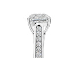 White gold Cushion Cut Solitaire Cathedral Diamond Engagement Ring with Channel-Set Band and Four-Prong Setting_8