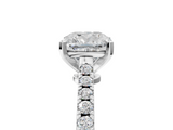 White gold Cushion Cut Solitaire Diamond Engagement Ring with Pave Band and Four-Prong Setting_203