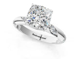 White gold Cushion Cut Solitaire Diamond Engagement Ring with Twisted Pave Band and Four-Prong Setting_26