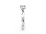 White gold Cushion Cut Solitaire Diamond Engagement Ring with Twisted Pave Band and Four-Prong Setting_27