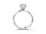 White gold Cushion Cut Solitaire Diamond Engagement Ring with Twisted Pave Band and Four-Prong Setting_28