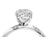 White gold Cushion Cut Solitaire Diamond Engagement Ring with Twisted Pave Band and Four-Prong Setting_29