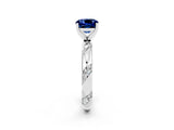 White gold Cushion Cut Solitaire Diamond Engagement Ring with Twisted Pave Band and Four-Prong Setting_2