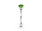 White gold Cushion Cut Solitaire Diamond Engagement Ring with Twisted Pave Band and Four-Prong Setting_2