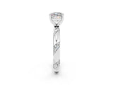 White gold Cushion Cut Solitaire Diamond Engagement Ring with Twisted Pave Band and Four-Prong Setting_2