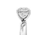 White gold Cushion Cut Solitaire Diamond Engagement Ring with Twisted Pave Band and Four-Prong Setting_32