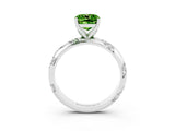 White gold Cushion Cut Solitaire Diamond Engagement Ring with Twisted Pave Band and Four-Prong Setting_3