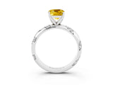 White gold Cushion Cut Solitaire Diamond Engagement Ring with Twisted Pave Band and Four-Prong Setting_3