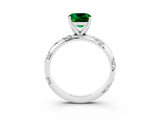 White gold Cushion Cut Solitaire Diamond Engagement Ring with Twisted Pave Band and Four-Prong Setting_3