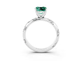 White gold Cushion Cut Solitaire Diamond Engagement Ring with Twisted Pave Band and Four-Prong Setting_3