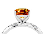 White gold Cushion Cut Solitaire Diamond Engagement Ring with Twisted Pave Band and Four-Prong Setting_4