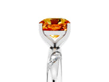 White gold Cushion Cut Solitaire Diamond Engagement Ring with Twisted Pave Band and Four-Prong Setting_5