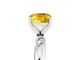 White gold Cushion Cut Solitaire Diamond Engagement Ring with Twisted Pave Band and Four-Prong Setting_5