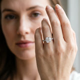 White gold Cushion Cut Solitaire Diamond Ring with Pave Band and Four-Prong Setting_345