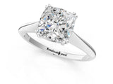 White gold Cushion Cut Solitaire Diamond Ring with Six-Prong Setting and Classic Band_23
