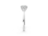 White gold Cushion Cut Solitaire Diamond Ring with Six-Prong Setting and Classic Band_312